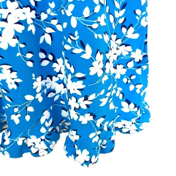 DRAPER JAMES Sleeveless Floral Print Shift Dress Ruffle Hem NWOT Size S / M - Picture 3 of 6